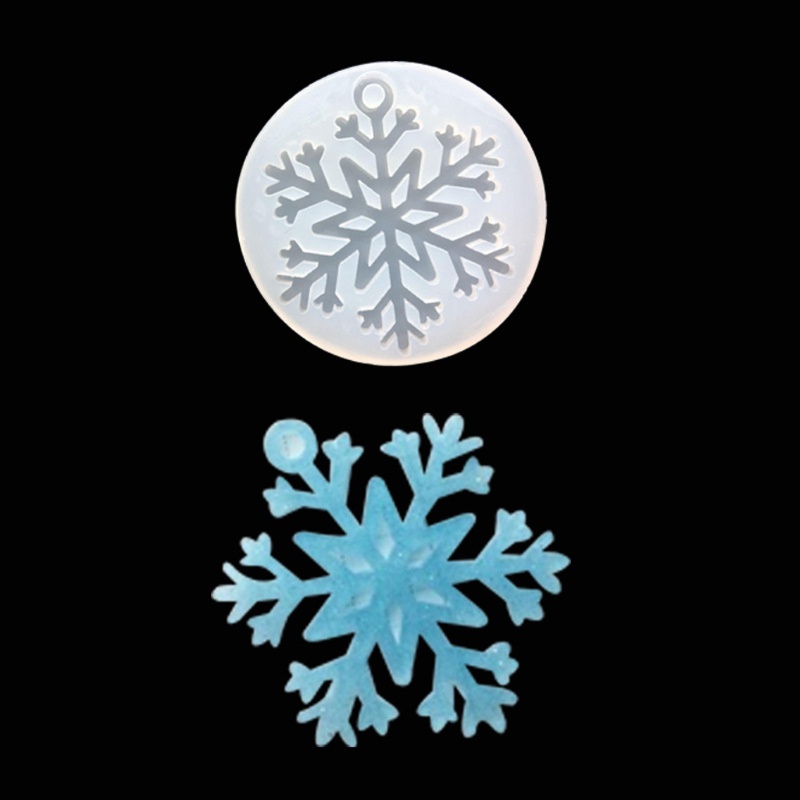 SIY  11Pcs Snowflake Resin Molds Snowflake Pendant Silicone Casting Molds Epoxy Resin Christmas Props Decorations DIY Crafts