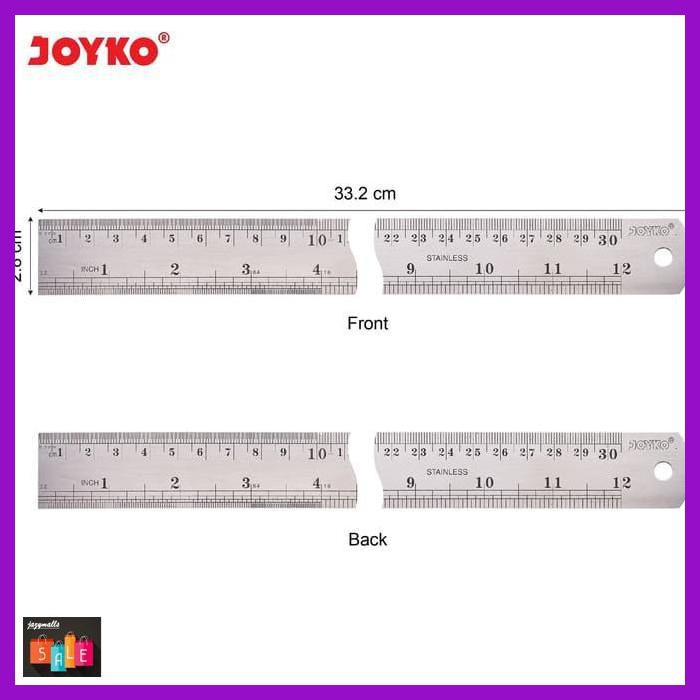 

Silutala- Stainless Steel Ruler Penggaris Besi Joyko Rl-St30 30 Cm -Ori.