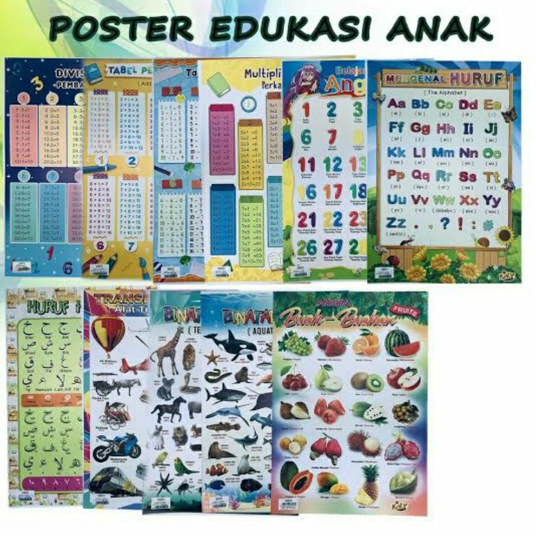 

POSTER EDUKASI ANAK MERK KIKY ISI 10 LEMBAR