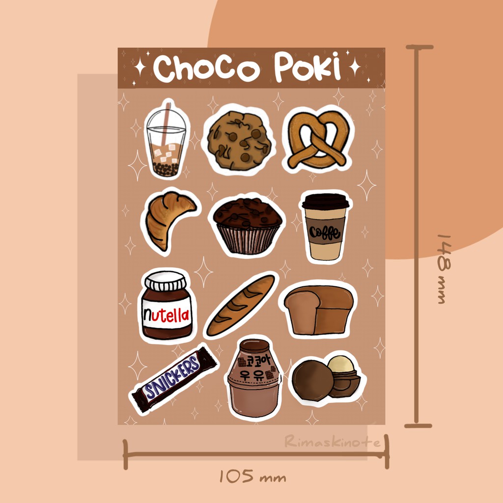 

CHOCO POKI | STICKER LUCU | BUJO SUPPLIES | STICKER DECO | KISS CUT STICKER