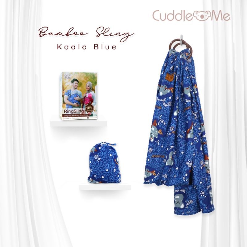 B1203 Cuddle Me Gendongan Bayi Ring Sling Bamboo Sling Ringsling Cuddleme Murah M Shape Jarik-Koala Blue
