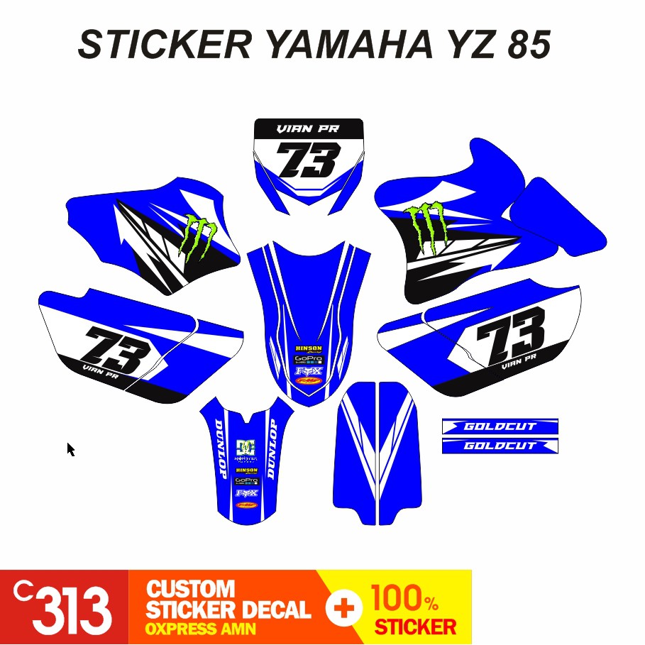 Stiker Decal YAMAHA YZ 85 YZ New YZ Modif Bebek Custom Sticker (24)