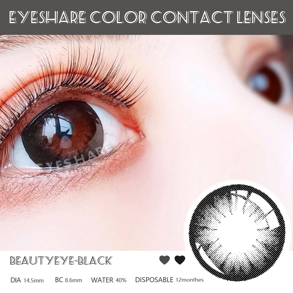 [✅COD] Softlens Minus 14.5mm (-1.00 s/d -6.00) lensa kontak warna LENS  soflens min BEAUTYEYE Hitam Big Eyes softlens mata korea