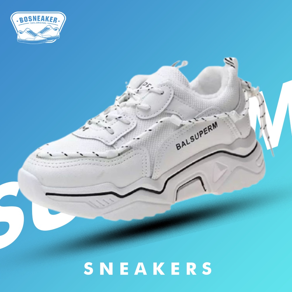Sneakers Wanita Import Korea Sepatu Cewek BALSUPERM Putih Murah COD - 705