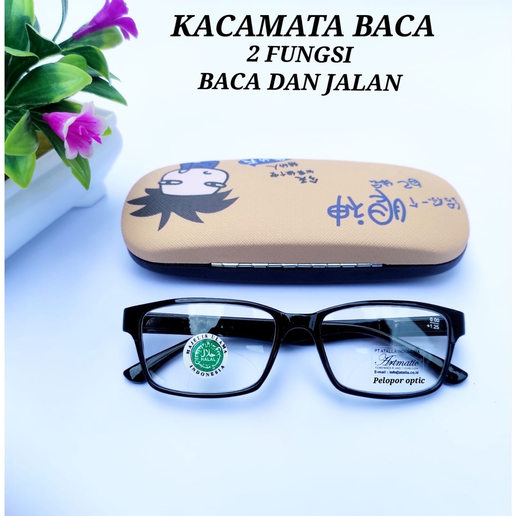 COD-Kacamata baca 2 fungsi baca dan jalan Lensa otomatis fokus Kacamata plus jauh dekat Kacamata