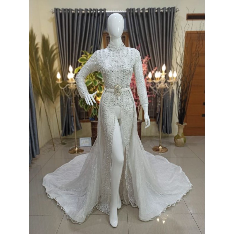 Gaun pengantin Kebaya Akad Mermaid Span Full Payet Premium Konveksi Langsung pilihan warna