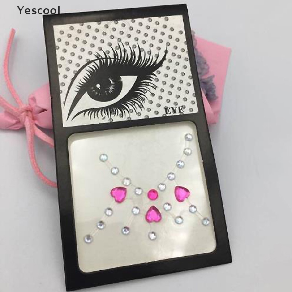 Yesstiker Tattoo Wajahmatatubuh Sementara Hias Kristal Gaya Keren Untuk Festival