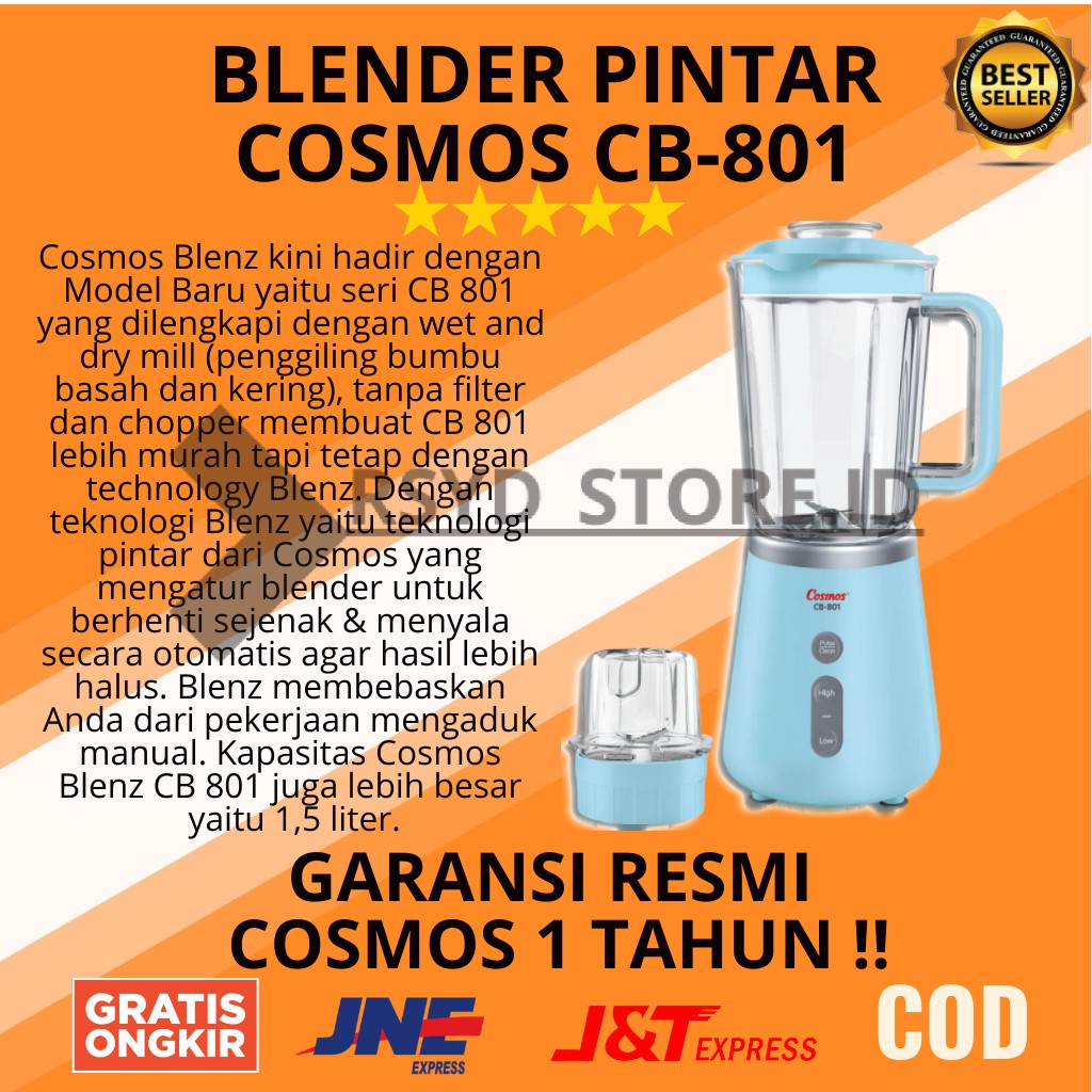 SMART BLENDER KACA JUS SERBAGUNA MURAH  COSMOS CB 801 