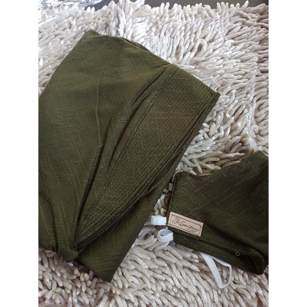 128 CHESSY SYARI JUMBO ORI KIMIKEY HIJAB | JILBAB INSTAN KERUDUNG ORIGINAL-Army