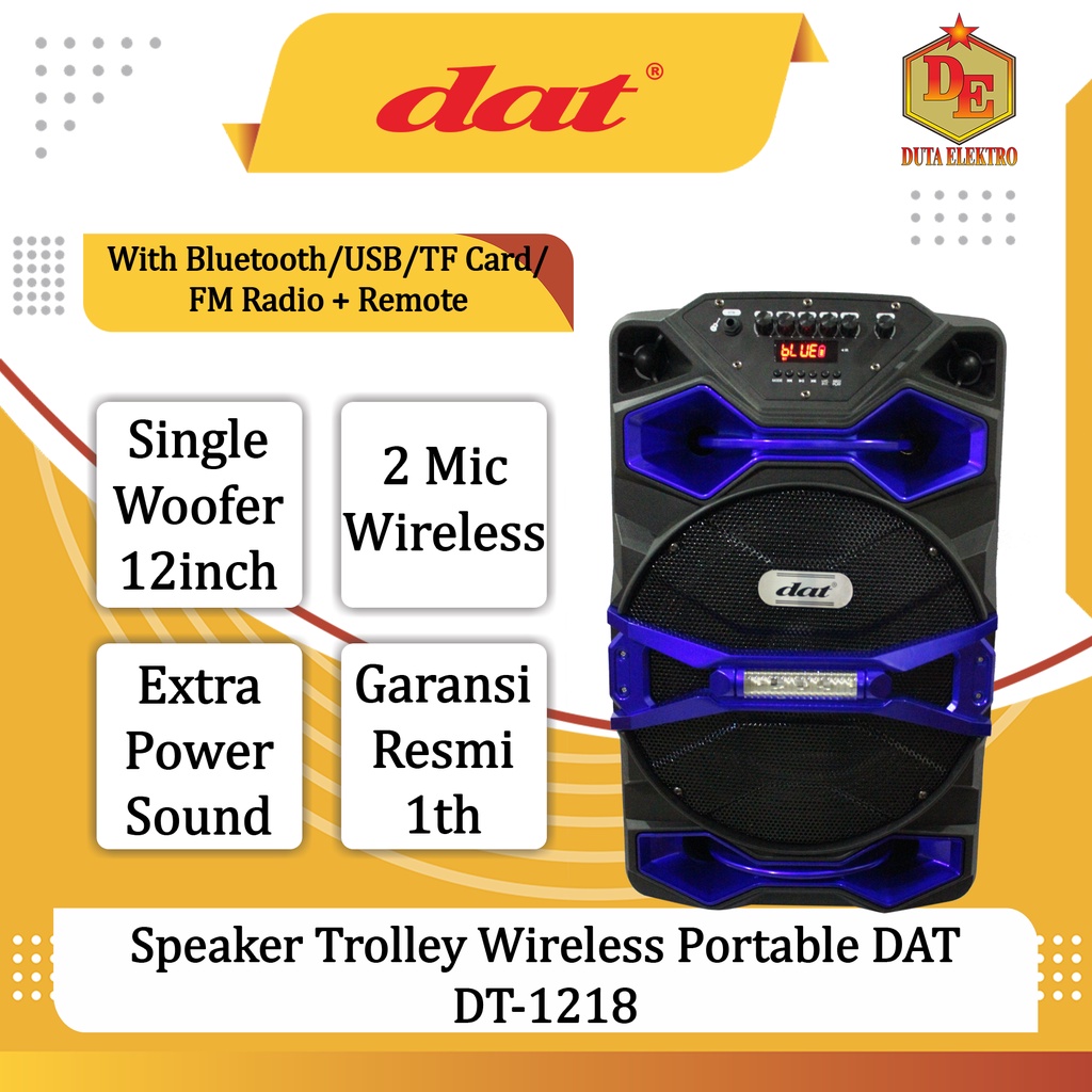 Speaker Wireless Dat DT 1218 MAX 2 Trolley Portable
