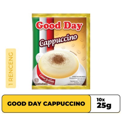 

Kopi GOOD DAY Cappucino Sachet 25gr - 1 Renceng (10 Sachet)