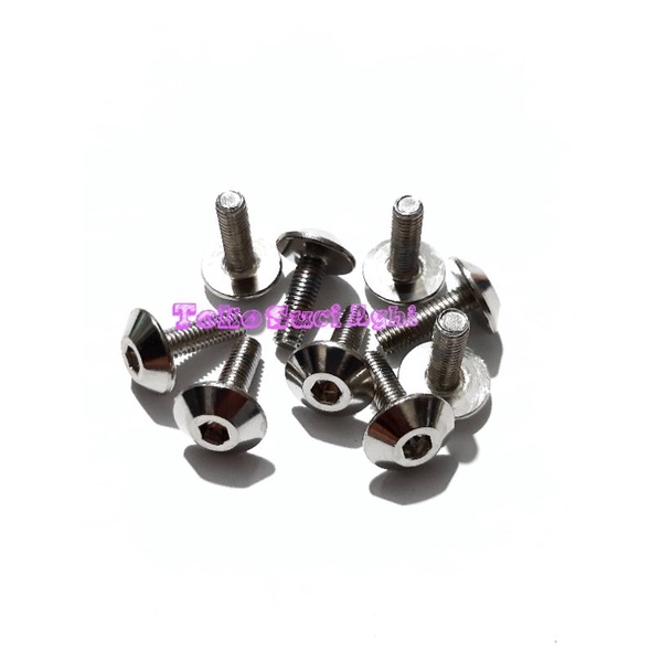 Baut body L CHROME / NEKEL SERBAGUNA, model payung M5x14 kunci L4 ( baut 8)