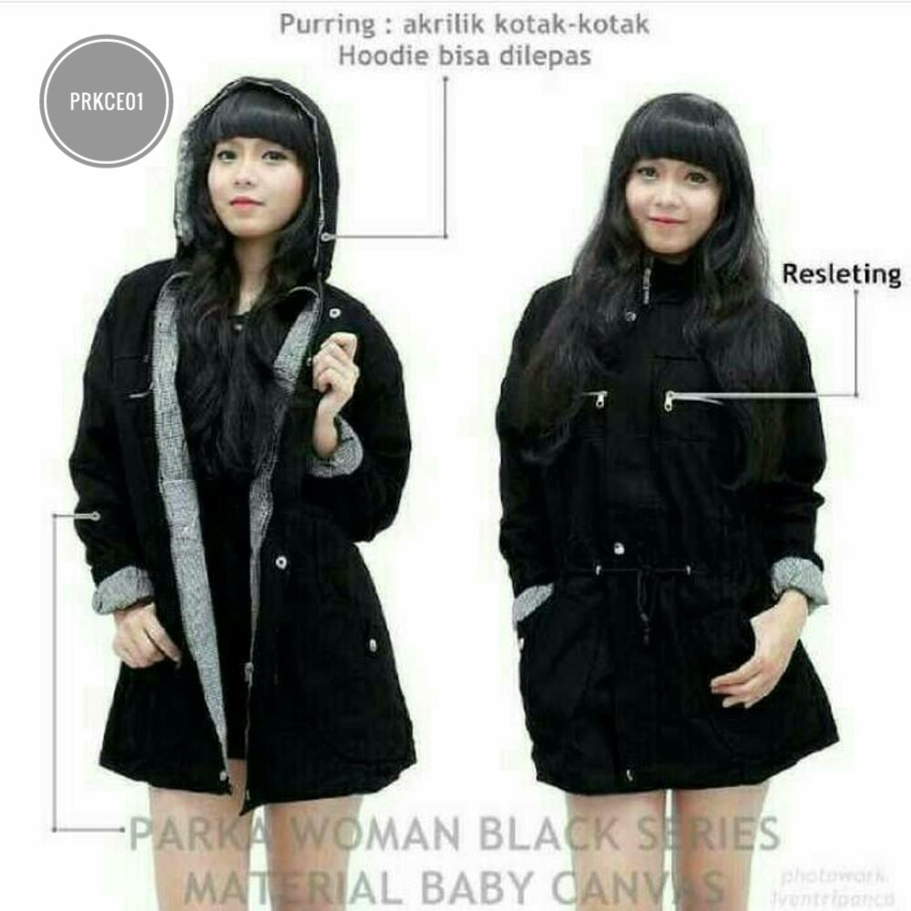 JUMBO XL XXL Jaket Parka Wanita PARKA KANVAS Kanvas Ukuran Besar Hijau Army Cewe Premium BIG-SIZE