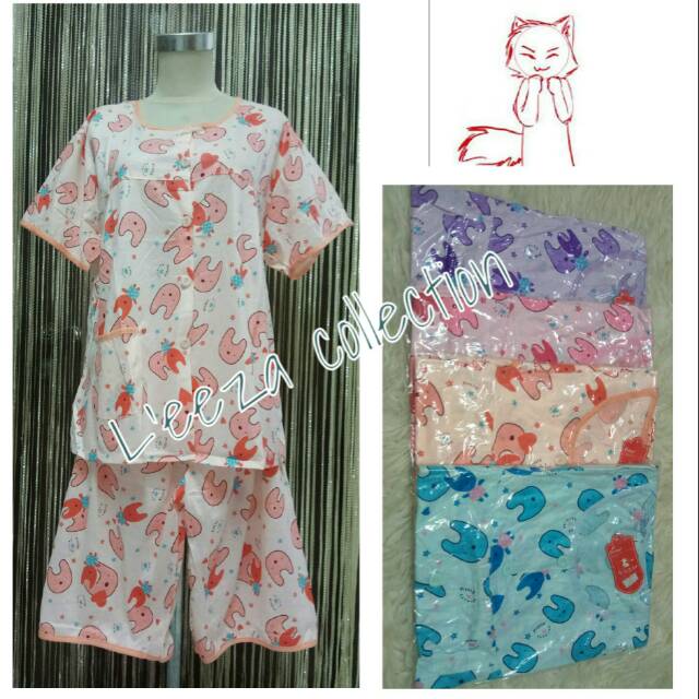 NEW Piyama celana ¾  fit To XL lp