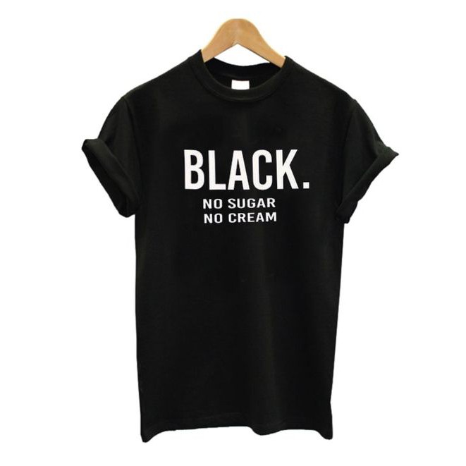 Kaos BLACK NO SUGAR NO CREAM BIG SIZE Lengan Pendek Cotton Combed 100%