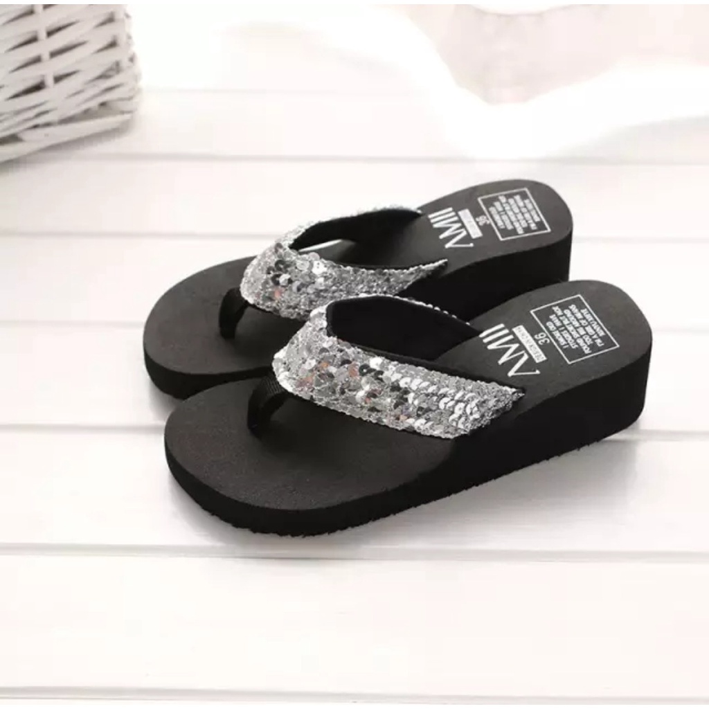 SANDAL WANITA JEPIT WEDGES SPON AMII