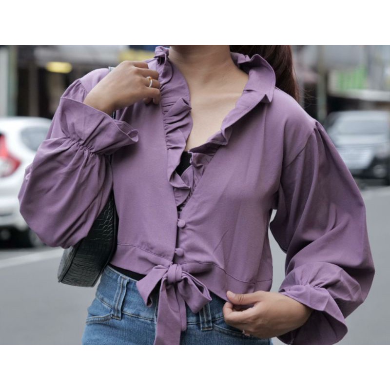 OUTER IKAT CROP RUFFLE