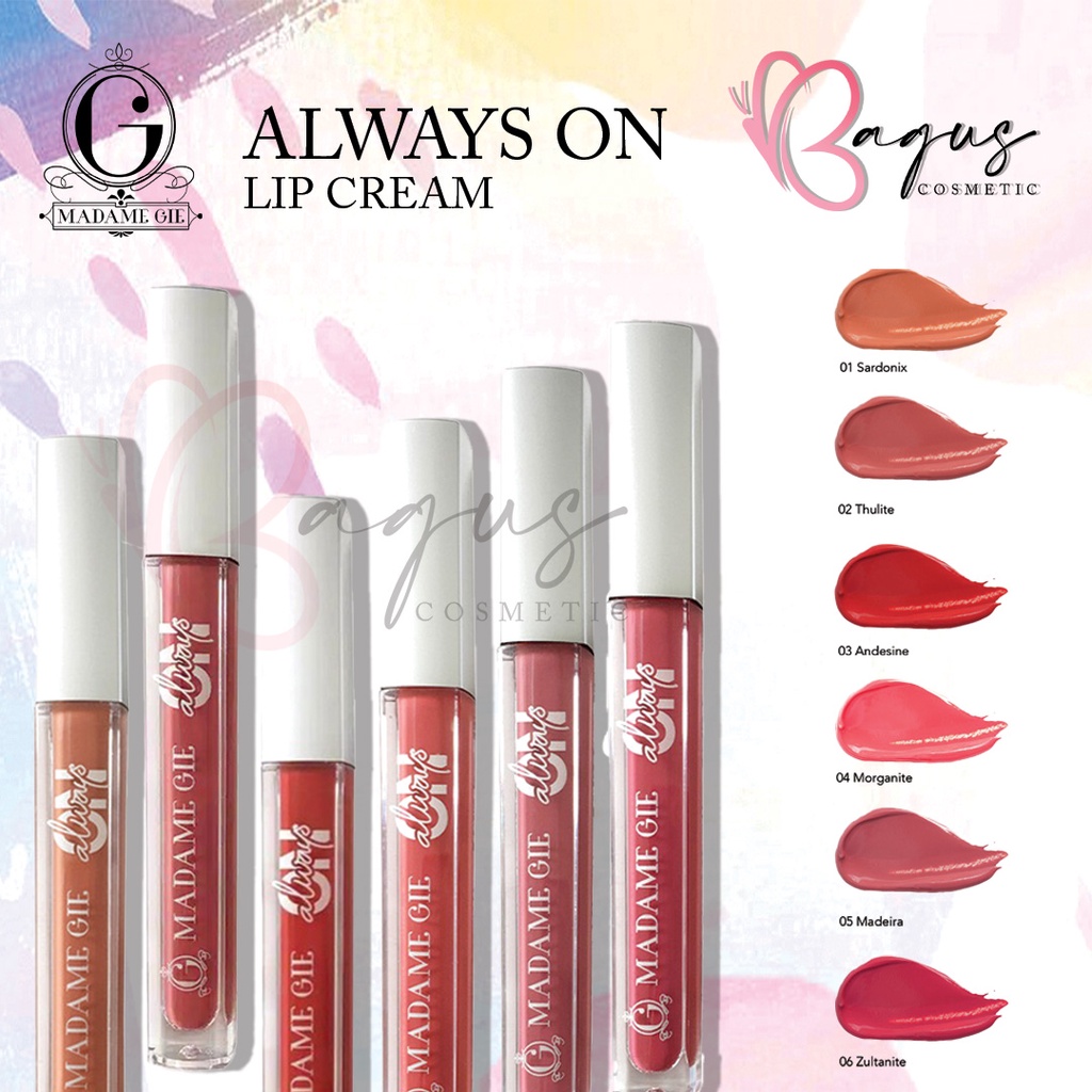 ⭐BAGUS⭐ MADAME GIE ALWAYS ON | Lip Cream / Liquide Packaging Baru (4GR)