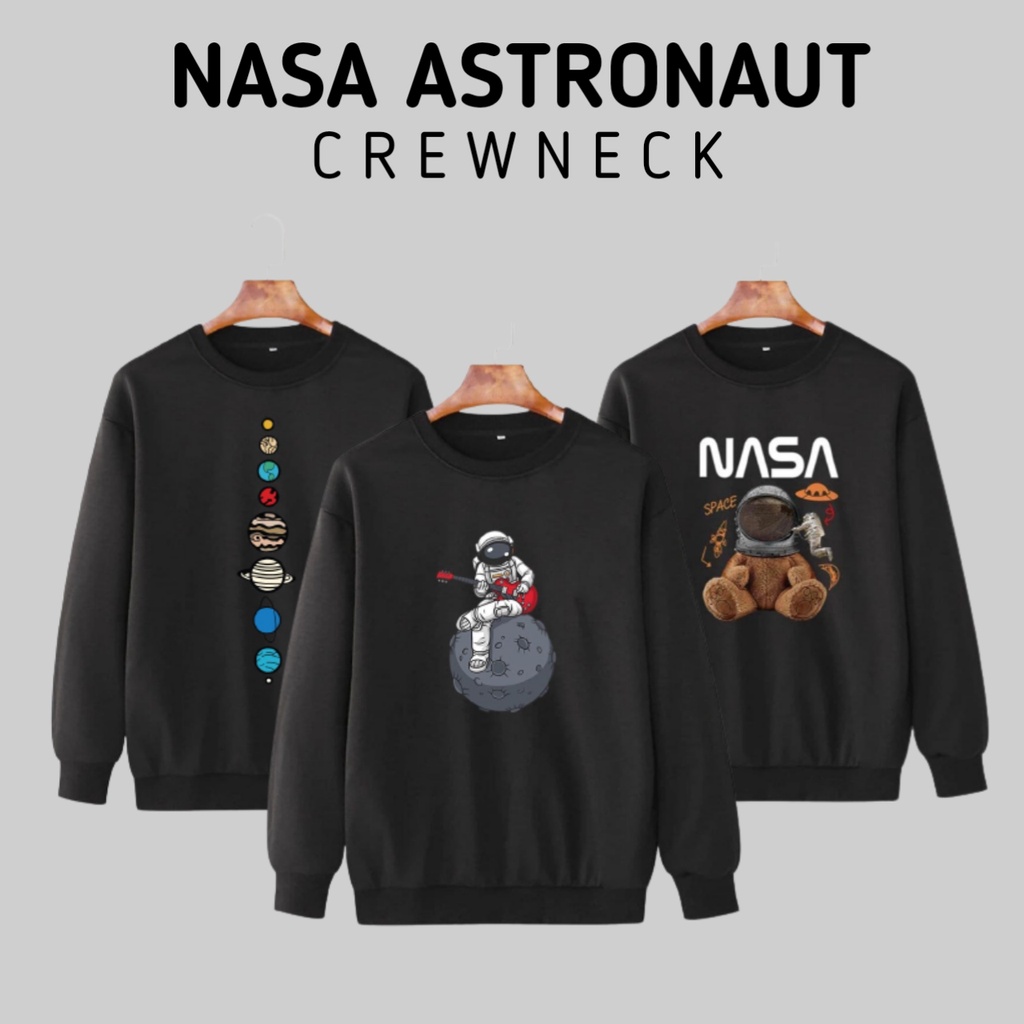 Promo Sweater Anak Remaja Kekinian Sweeter Crewneck Pria Nasa Astronot Switer Cowok Murah Sweater Co