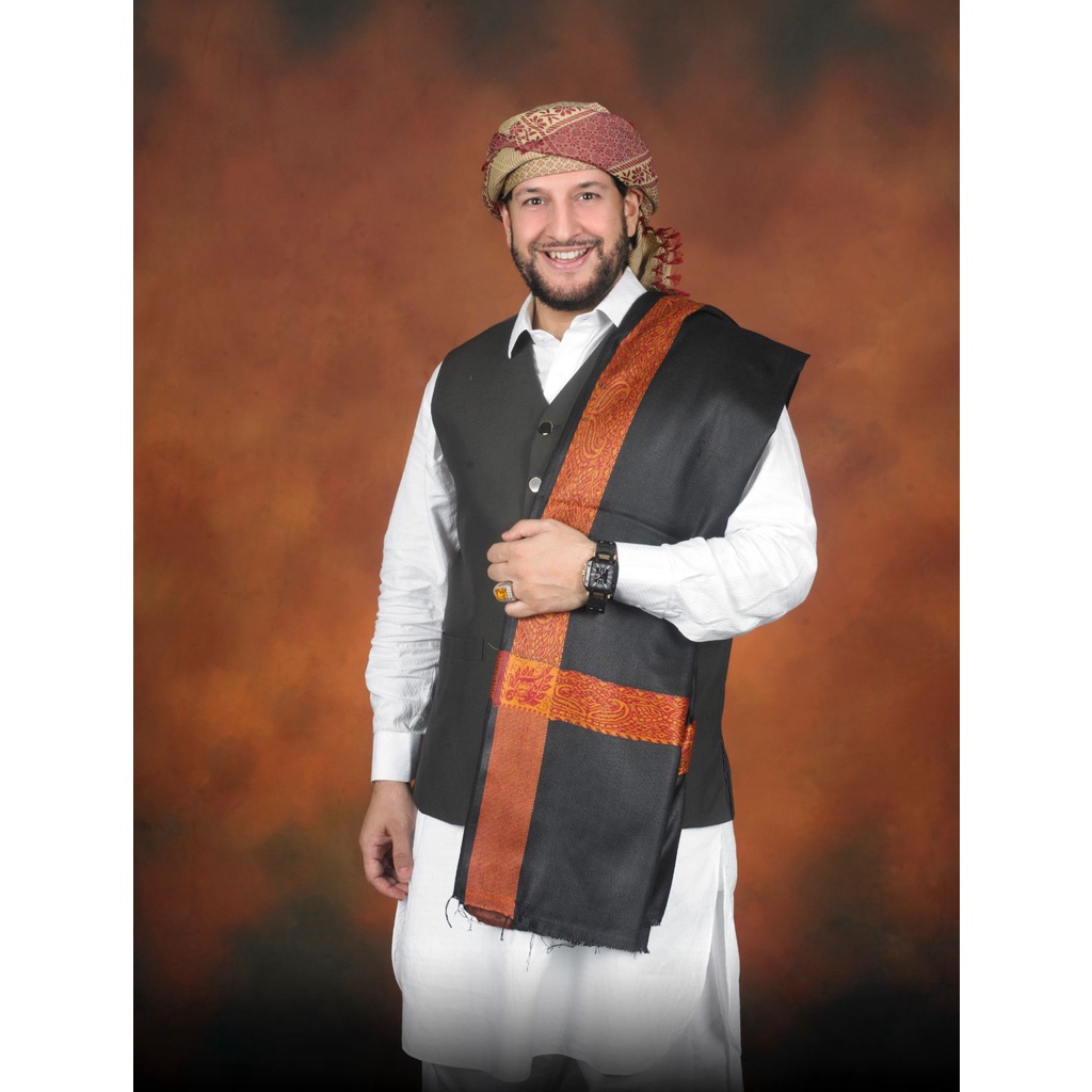 Grosir (SSC) SHAWL ACRYLIC BLACK AL SHAFEDA 1070-F Premium Termurah