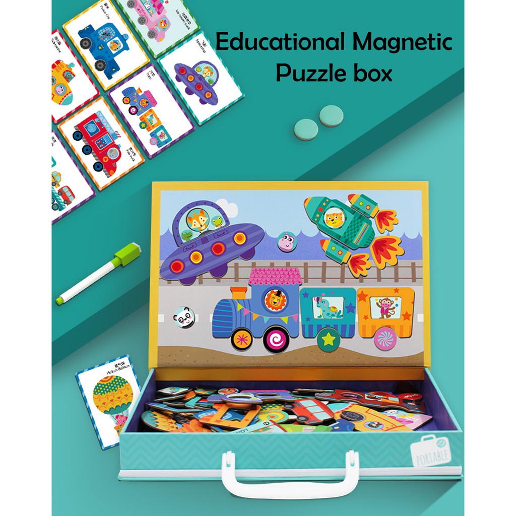 Mainan Kayu Puzzle Magnetik Magnetic Wooden Toy Edukasi Anak