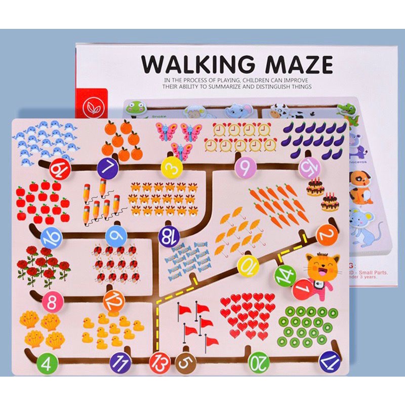 Maze Papan Alphabet Number Animal Mainan Edukasi Anak