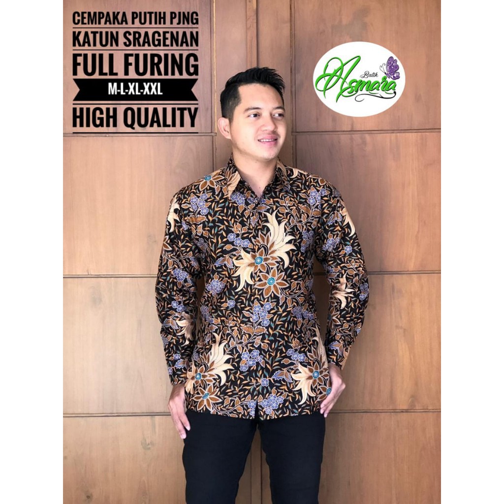 CEMPAKA PUTIH / KEMEJA BATIK PRIA / LENGAN PANJANG  /13.3