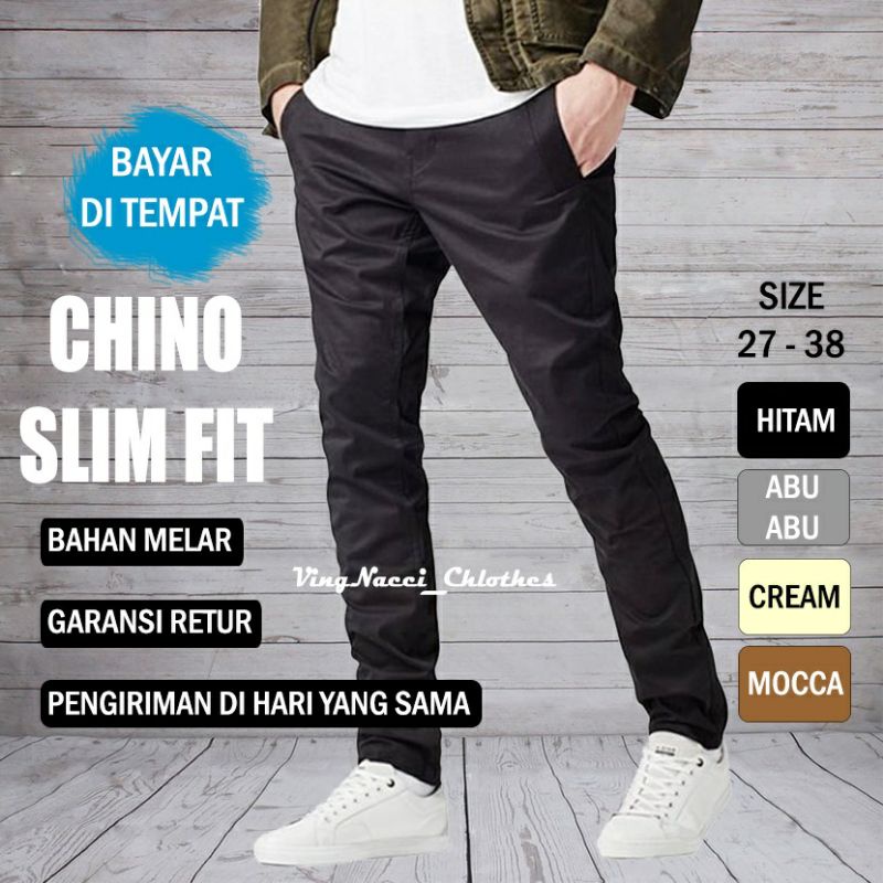 chino panjang premium polos casual pria original slimfit streach meral bahan cotton twill real pic siap kirim chino original celana pria panjang chino pria terbaru