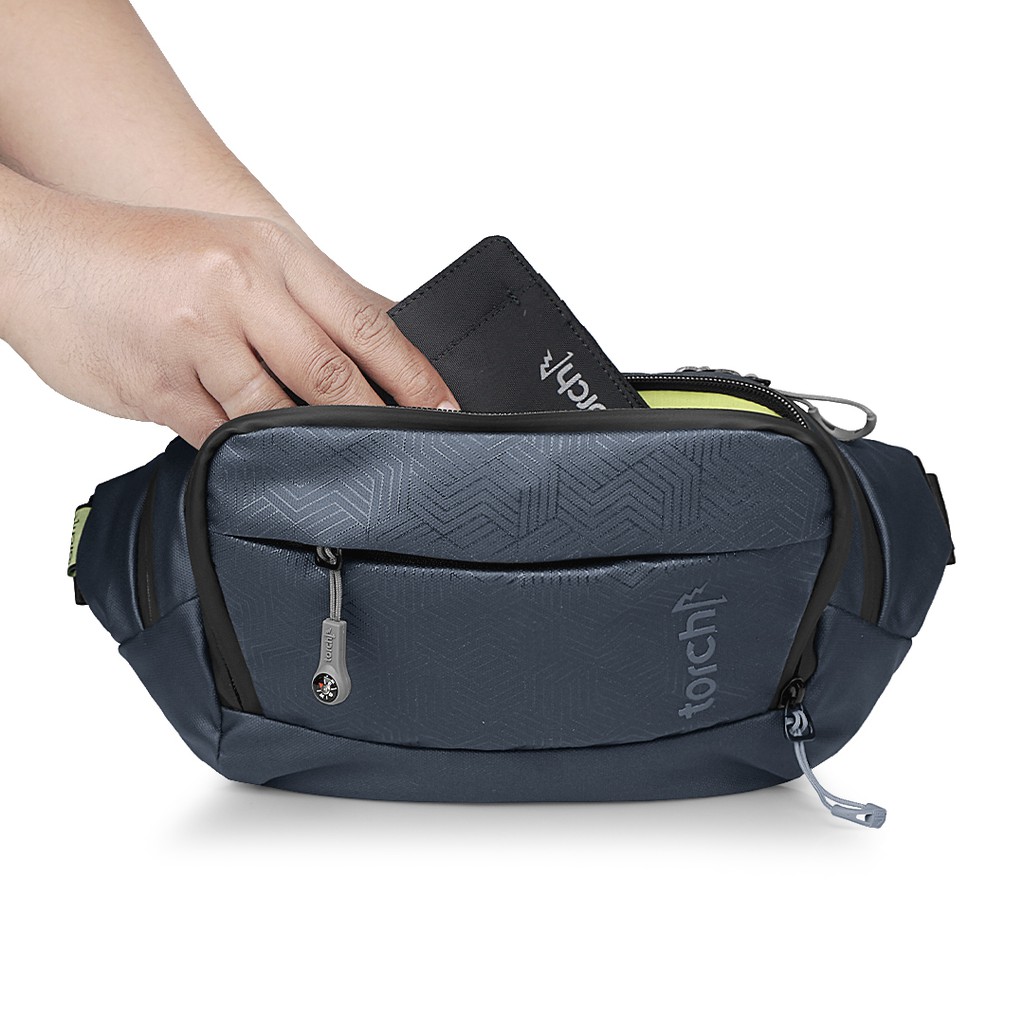 GROSIR - WAIST BAG - TORCH - Aichi - Grey - ORIGINAL - GARANSI 1 TAHUN