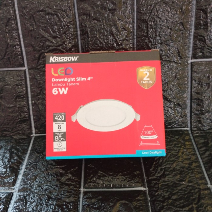 krisbow lampu downlight slim led 6 w_led lampu plafon 4 inch putih