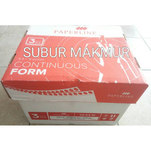 

Continous Form 9,5"x11" Rangkap 3 (K3 Warna) sinar dunia/paperline