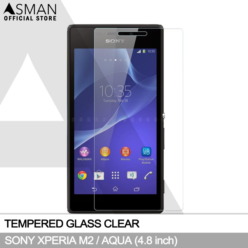 Tempered Glass Sony Xperia M2 / Aqua (4.8&quot;) | Anti Gores Pelindung Layar Kaca - Bening