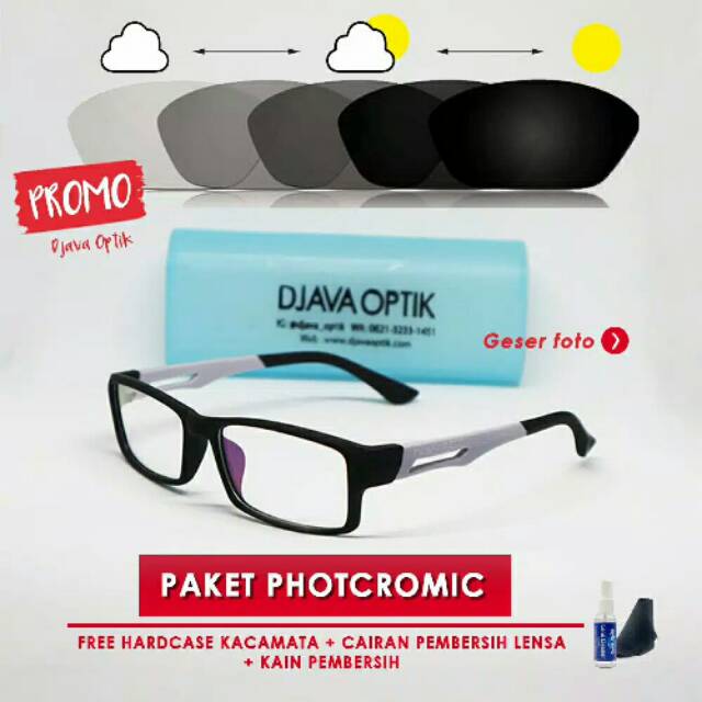 PHOTOCROMIC 837 kacamata freme+lensa minus antiradiasi pria wanita baca korea vintage