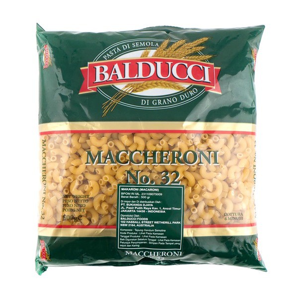 

BALDUCCI Maccheroni No 32 Pasta - Durum Wheat Semolina 500gr