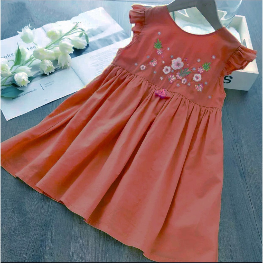 Diskon  Kalila Fiore Dress Baju Anak Perempuan Umur 2 - 6 Tahun Bahan Katun