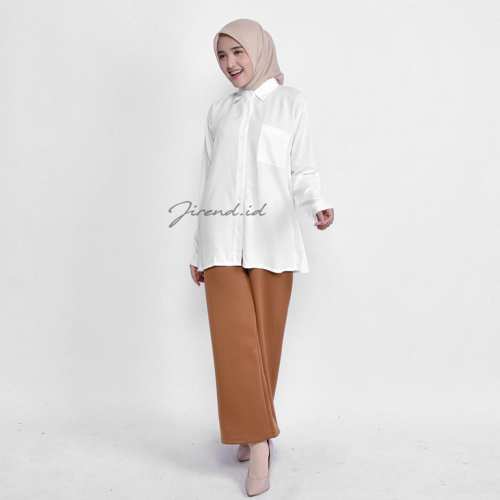 Kemeja Polos Tangan Skoder/ Rayon/ Lengan Panjang