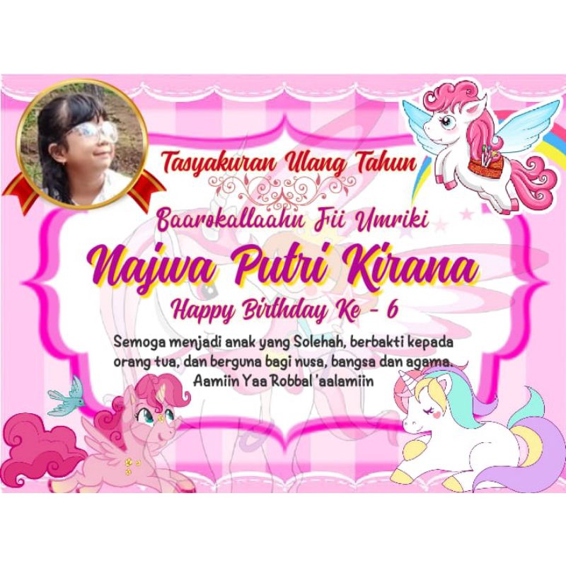 

STIKER LABEL TASYAKURAN ULANG TAHUN KARAKTER KUDA PONI