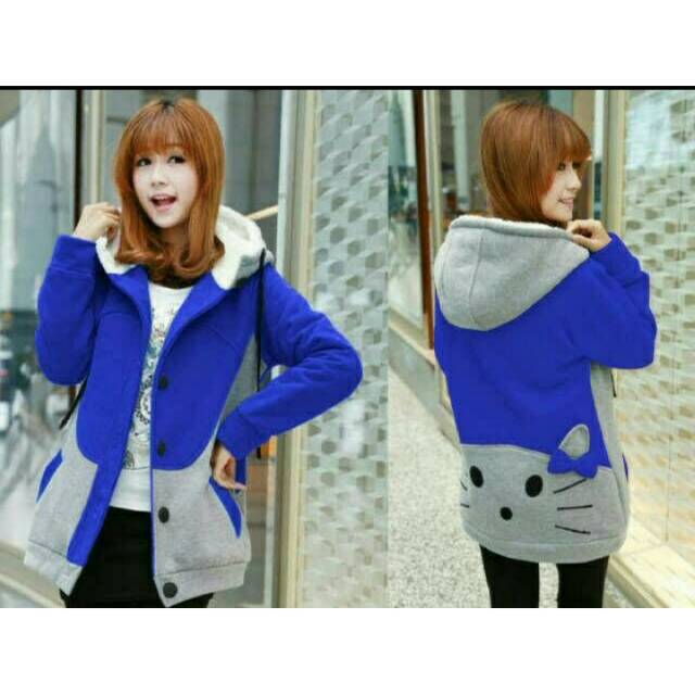 Jaket Hoodie Wanita Funny Cat Cute Unik Lucu