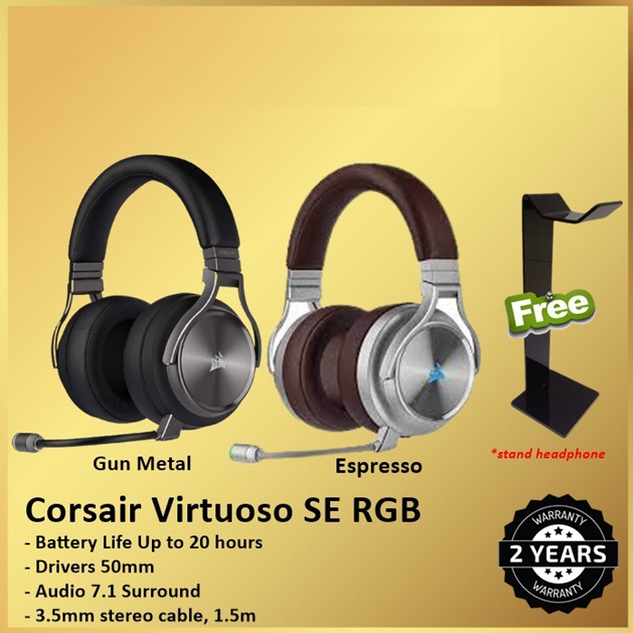 Corsair VIRTUOSO RGB Wireless SE Gaming Headset Headphone Fidelity 7.1