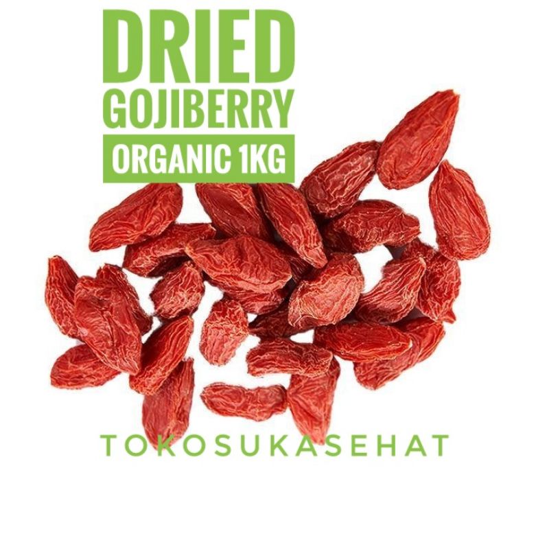 

PREMIUM GOJIBERRY DRIED ORGANIC -1kg ( Buah Kiche Kichi Kice Kici Kering Organic Cemilan Suka Sehat )