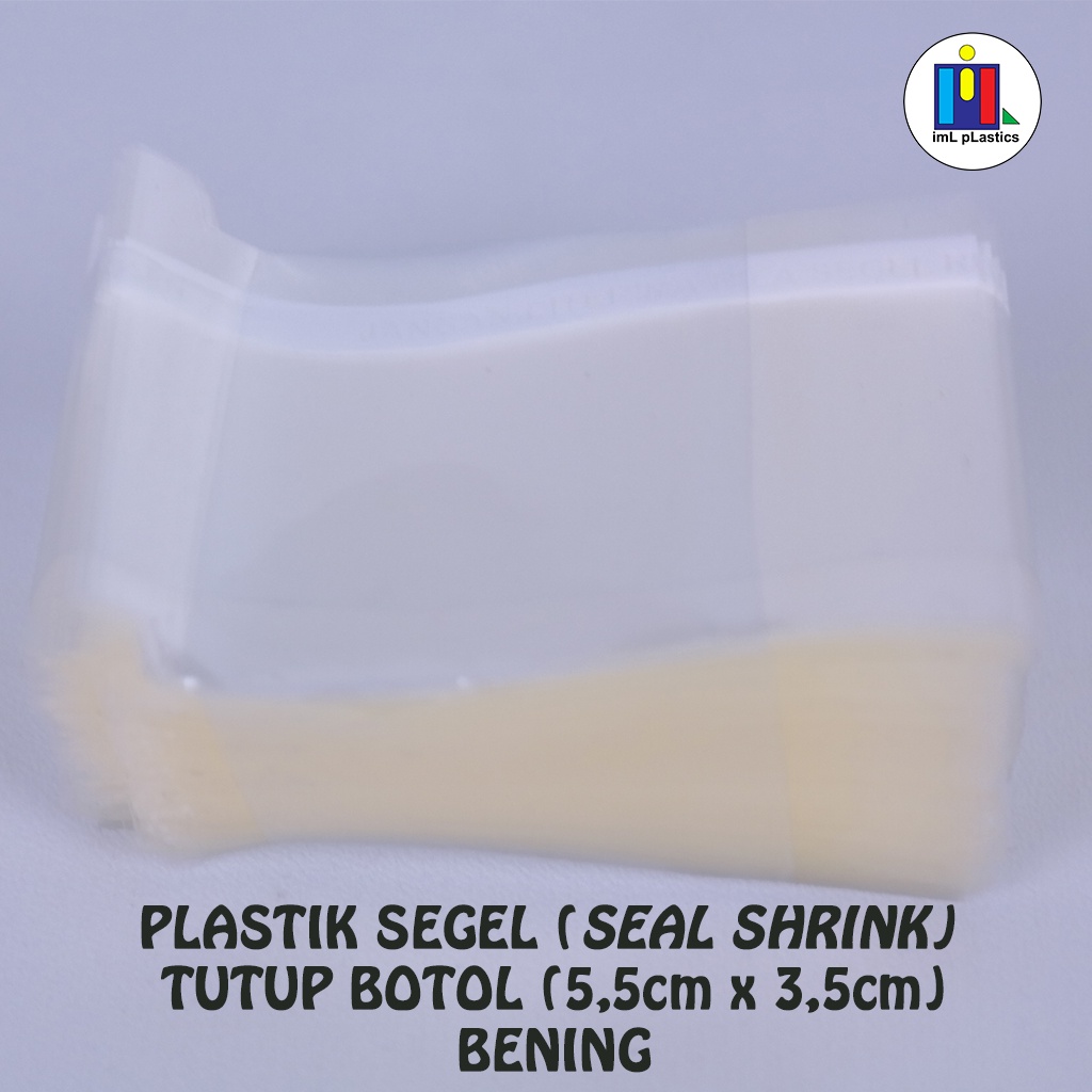 PLASTIK SEGEL (SEAL SHRINK) 5,5CM X 3,5CM Model Jahit Putih - 100pcs