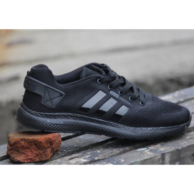 Sepatu sekolah  adidas full hitam  import