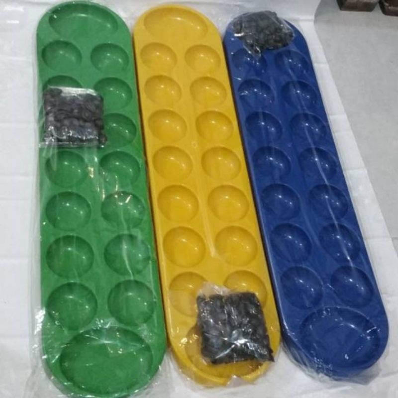 Mainan Jadul Dakon / Congklak + biji kerang Plastik tradisional