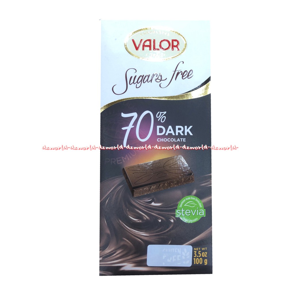 Valor Sugars Free 70% Dark Chocolate 100gr Cokelat Hitam Falor Vallor Coklat Tanpa Gula