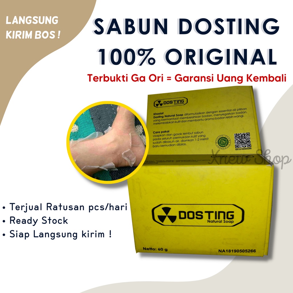 Jaminan ORIGINAL  Sabun Dosting BPOM, Sabun mandi original kuning Sabun pemutih badan - Sabun Dostin