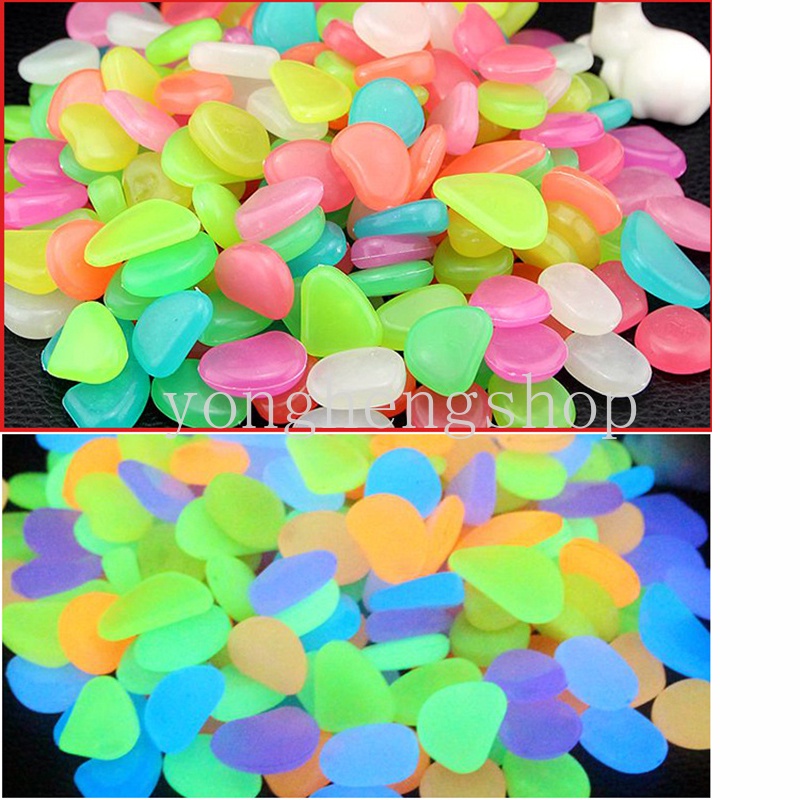 25pcs / set Batu Kerikil Glow In The Dark Untuk Dekorasi Taman / Akuarium