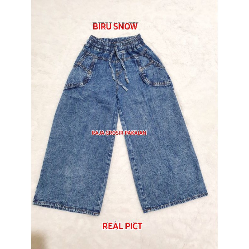 Kulot Jeans Snow Anak Usia 4-12 Tahun / Jeans Wash