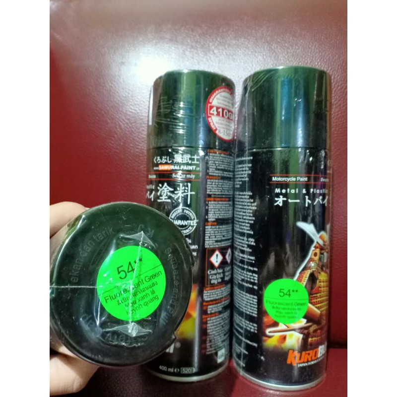 Pilok Cat Pilox Samurai Paint Kurobushi Fluorescent Green 400 ml - Hijau Stabilo (54**) 400cc