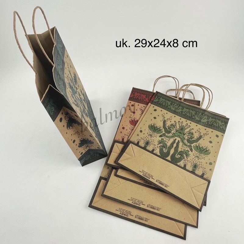 

PAPER BAG TAS KERTAS OKEY KRAFT COKLAT B BATIK UK. 29X24X8 CM