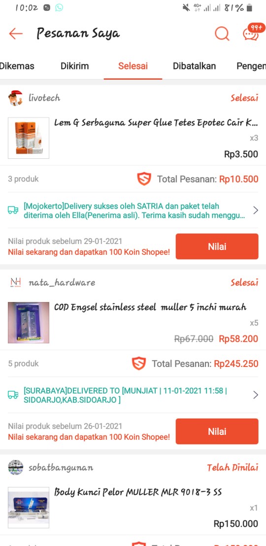 Cod Engsel Stainless Steel  Muller 5 Inchi Murah